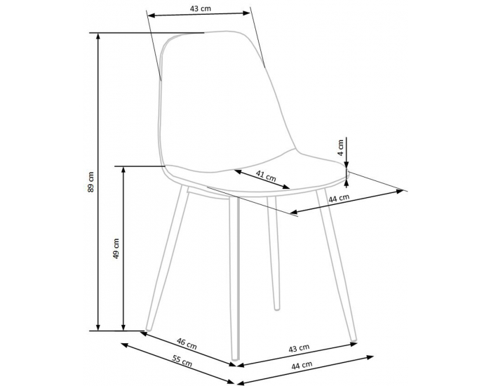 Jedálenská stolička K387 - béžová / čierna