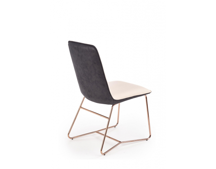 Jedálenská stolička K390 - krémová / tmavosivá / zlatá