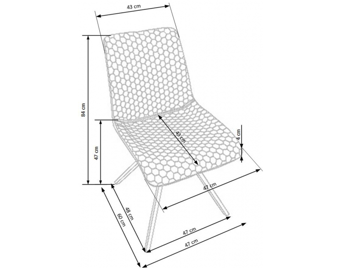 Jedálenská stolička K394 - hnedá / béžová / čierna