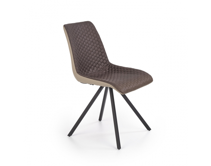 Jedálenská stolička K394 - hnedá / béžová / čierna
