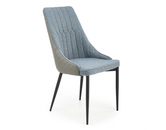 Jedálenská stolička K448 - modrá / svetlosivá / čierna
