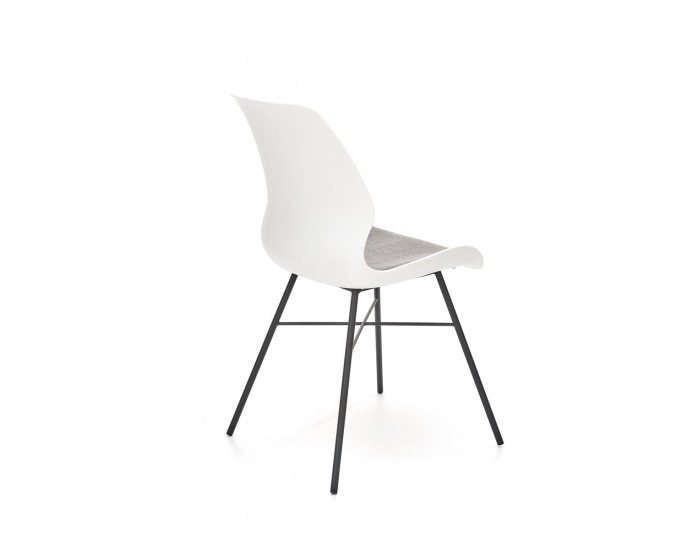 Jedálenská stolička K488 - biela / sivá / čierna