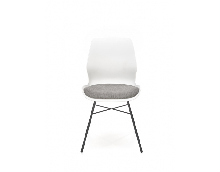 Jedálenská stolička K488 - biela / sivá / čierna