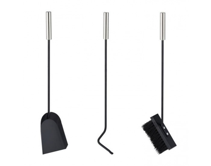 Stojan na drevo s krbovým náradím Kafer - čierna