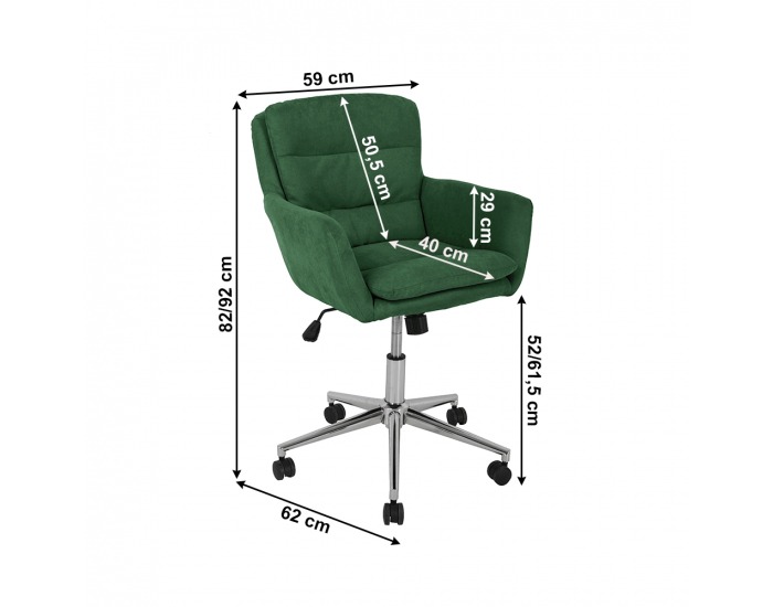 Kancelárske kreslo Kaila - smaragdová / chróm