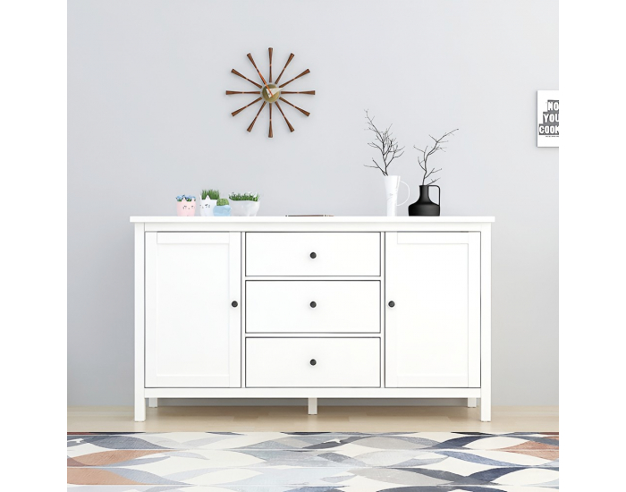 Dvojdverová komoda so zásuvkami Kaleo - biela