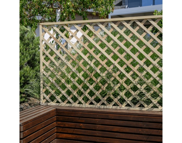 Drevená mriežková zástena Kalife Typ 5 - prírodná