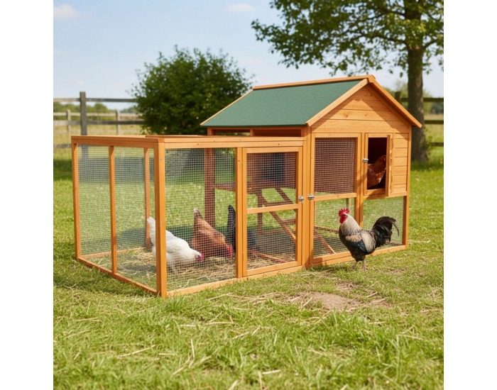 Kurník pre sliepky Kameo - hnedá / zelená