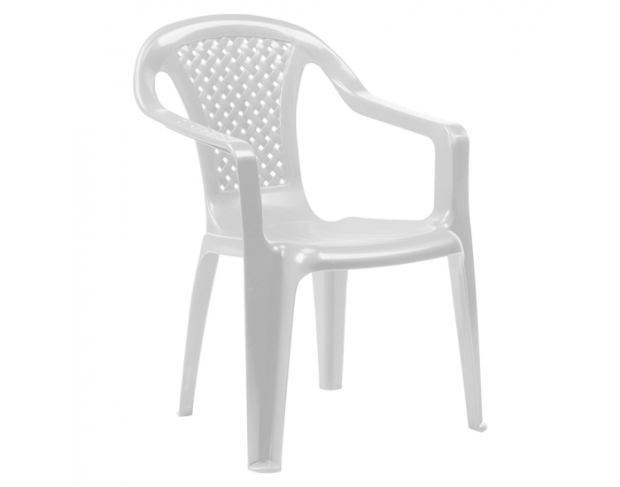Detská záhradná stohovateľná stolička Kamla - biela