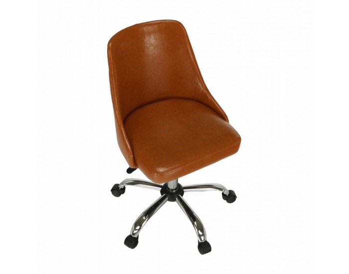 Kancelárska stolička Ediz - koňaková / chróm