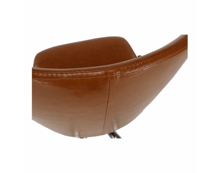 Kancelárska stolička Ediz - koňaková / chróm