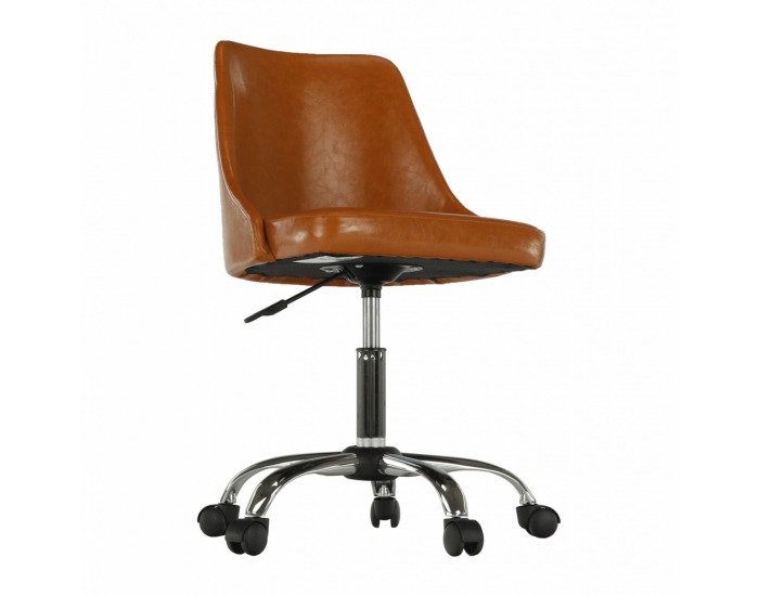 Kancelárska stolička Ediz - koňaková / chróm