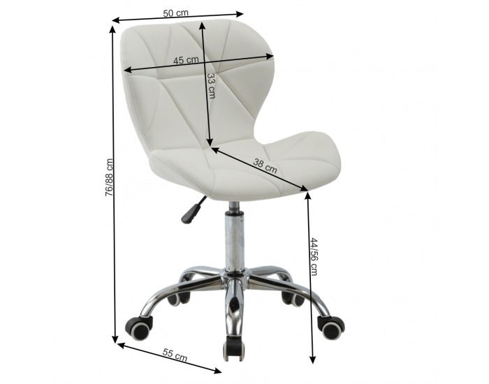 Kancelárske kreslo Argus - biela / chróm