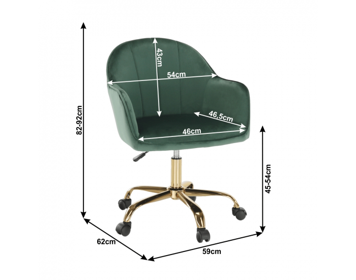 Kancelárske kreslo Erol - zelená / zlatá
