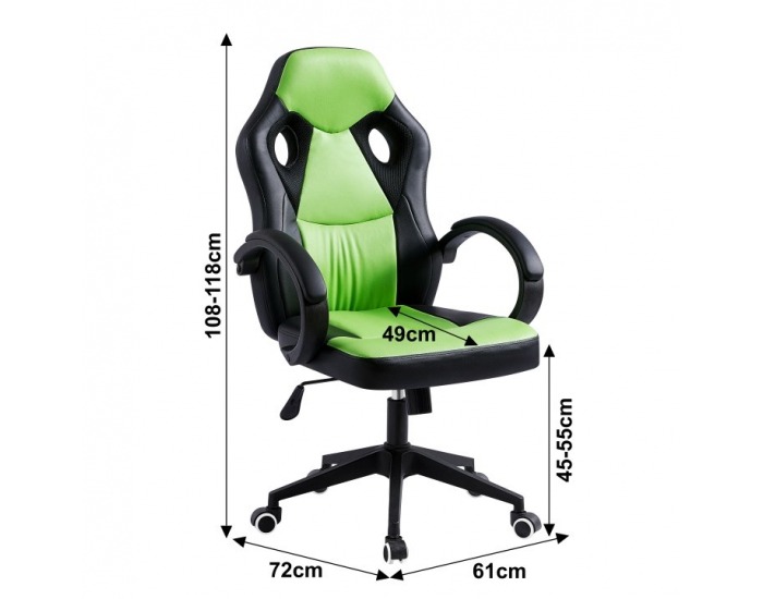 Kancelárske kreslo s podrúčkami Lester New - čierna / zelená