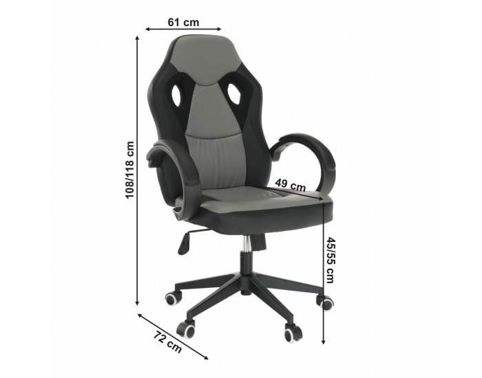 Kancelárske kreslo s podrúčkami Lester New - čierna / sivá