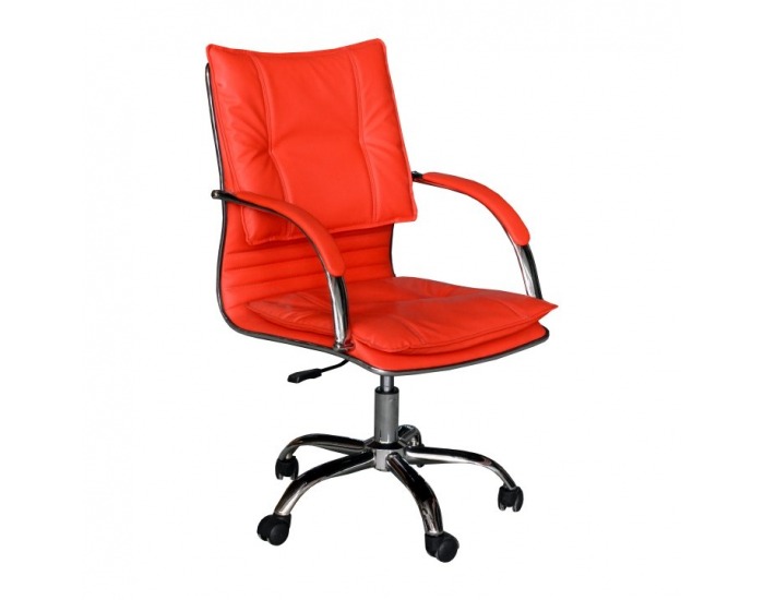 Kancelárske kreslo s podrúčkami Quirin New - červená / chróm