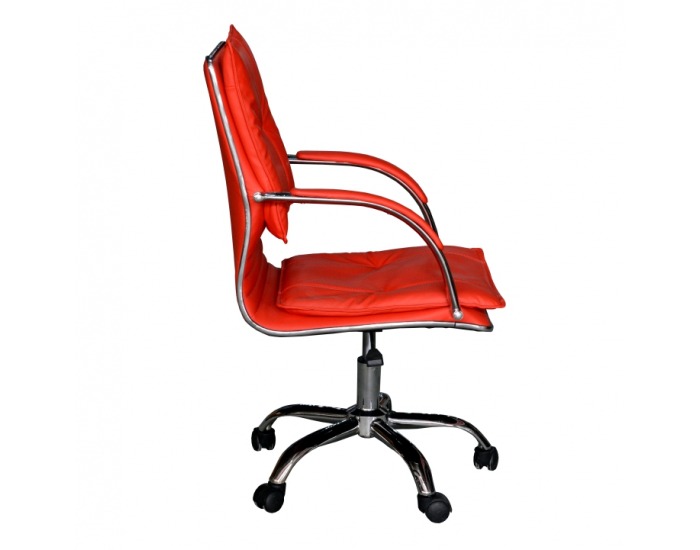 Kancelárske kreslo s podrúčkami Quirin New - červená / chróm
