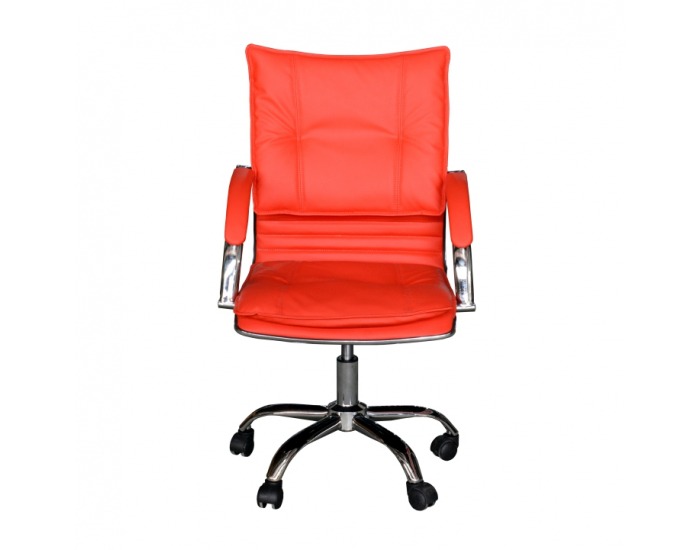 Kancelárske kreslo s podrúčkami Quirin New - červená / chróm