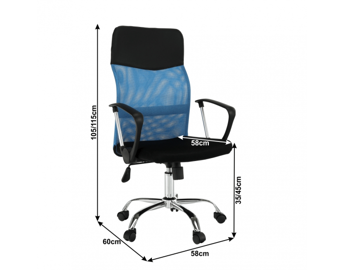 Kancelárske kreslo s podrúčkami TC3-973M 2 New - modrá / čierna