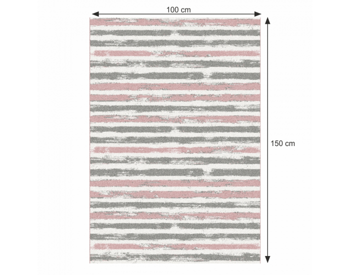 Koberec Karan 100x150 cm - ružová / sivá / biela