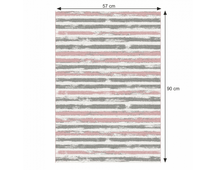 Koberec Karan 57x90 cm - ružová / sivá / biela