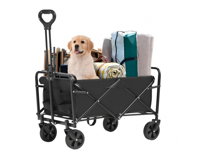 Skladací záhradný vozík Karil - čierna