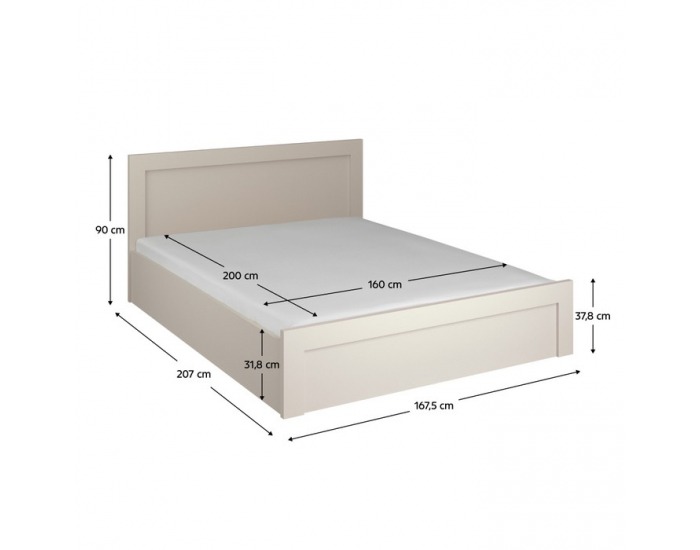 Manželská posteľ s roštom Karos 160 - kašmír