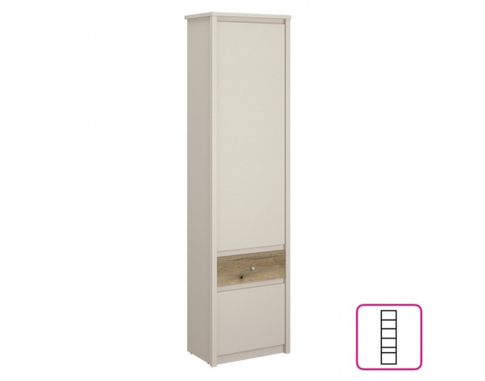 Dvojdverový regál so zásuvkou Karos 2D1S - kašmír / dub evoke