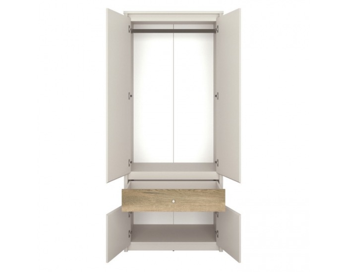 Šatníková skriňa so zásuvkou Karos 4D1S - kašmír / dub evoke