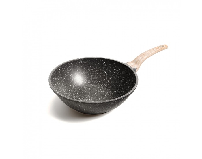 Wok panvica s nepriľnavým povrchom Karote 30 cm - mramor