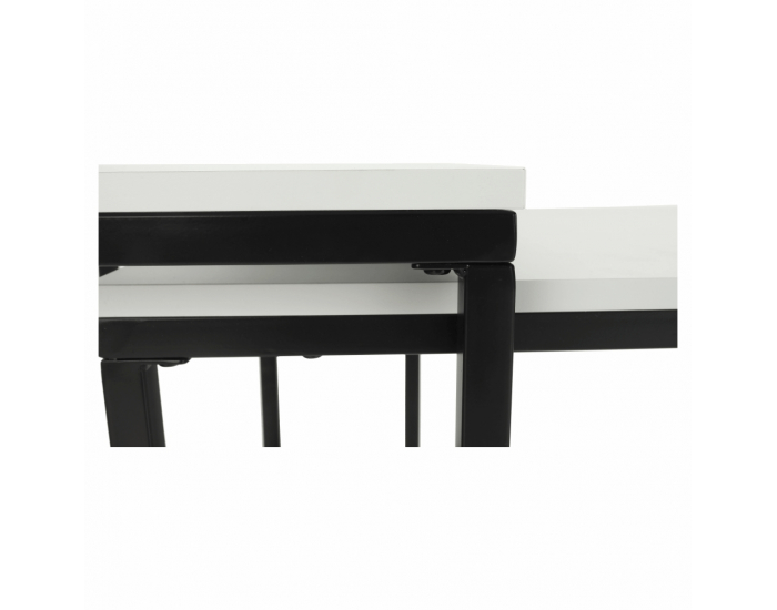 Konferenčný stolík (2 ks) Kastler New Typ 2 - matná biela / čierna