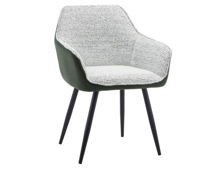 Dizajnové kreslo Katriel - zelená / svetlosivý melír / čierna