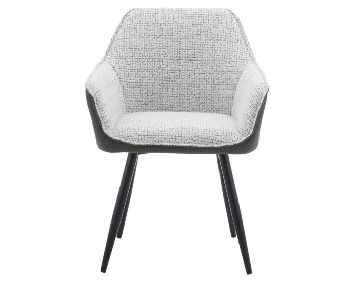 Dizajnové kreslo Katriel - zelená / svetlosivý melír / čierna