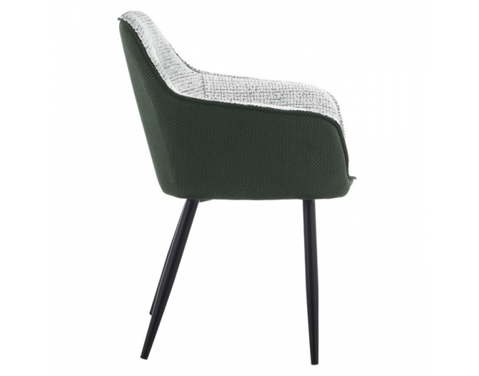 Dizajnové kreslo Katriel - zelená / svetlosivý melír / čierna