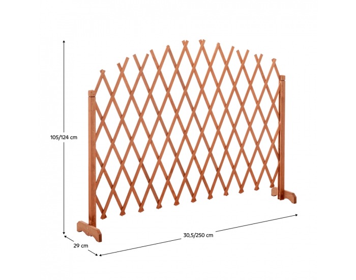 Drevená záhradná zástena Kejly 250 cm - borovica