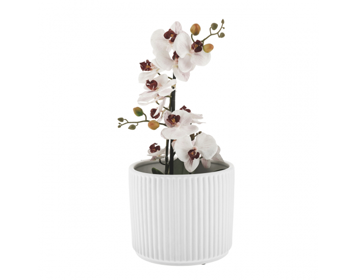 Hlinený kvetináč (2 ks) Kelso - biela