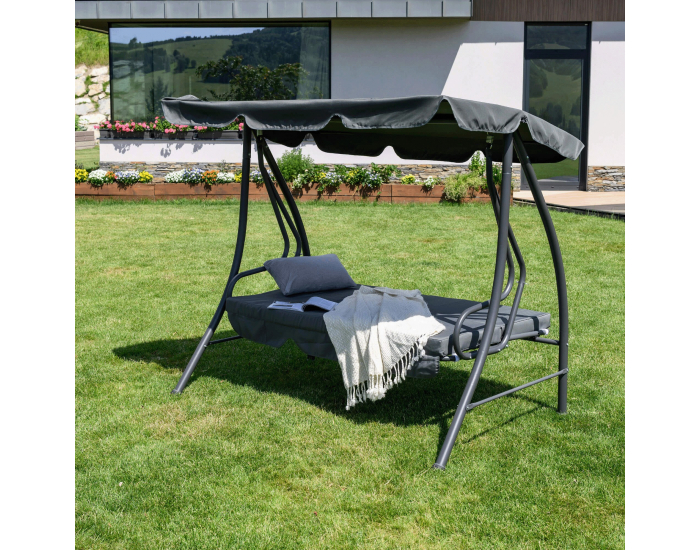 Záhradná hojdačka Kemi - sivá