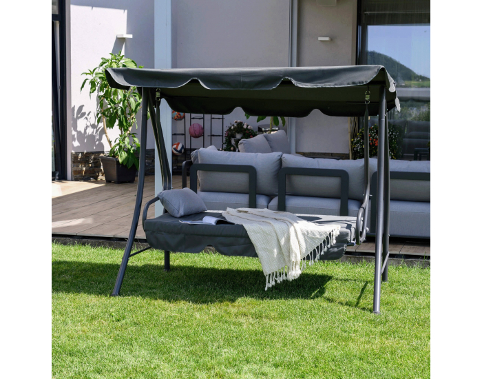 Záhradná hojdačka Kemi - sivá