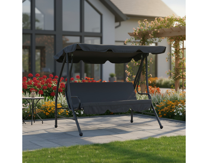 Záhradná hojdačka Kemi - sivá