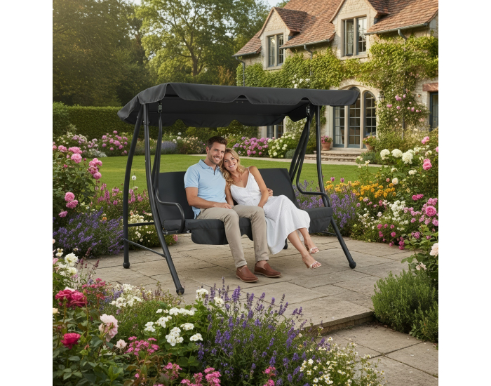 Záhradná hojdačka Kemi - sivá