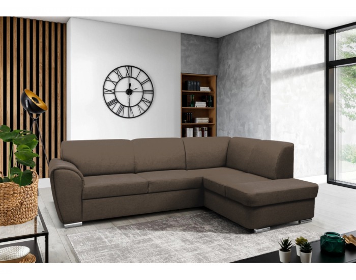 Rohová sedačka s rozkladom a úložným priestorom Kenai Roh P - tmavohnedá