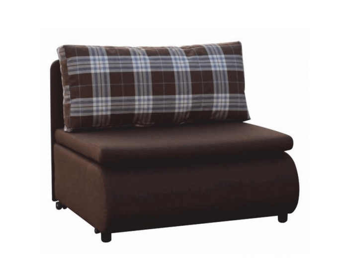 Rozkladacie kreslo s úložným priestorom Keny New - hnedá / vzor