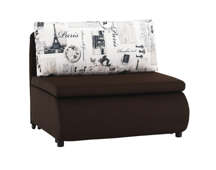 Rozkladacie kreslo s úložným priestorom Keny New - hnedá / vzor (Paris 03)