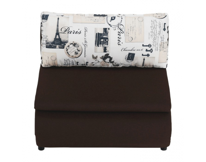 Rozkladacie kreslo s úložným priestorom Keny New - hnedá / vzor (Paris 03)