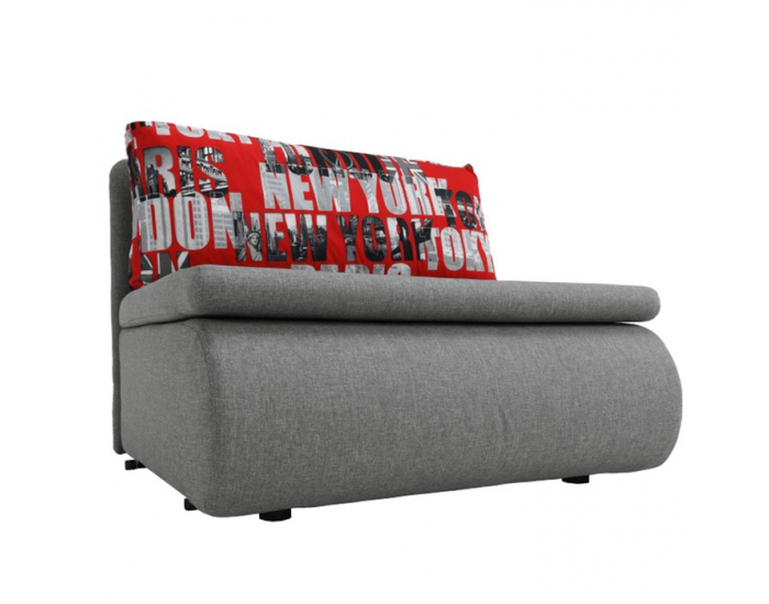 Rozkladacie kreslo s úložným priestorom Keny New - sivá / vzor (Tokyo red)