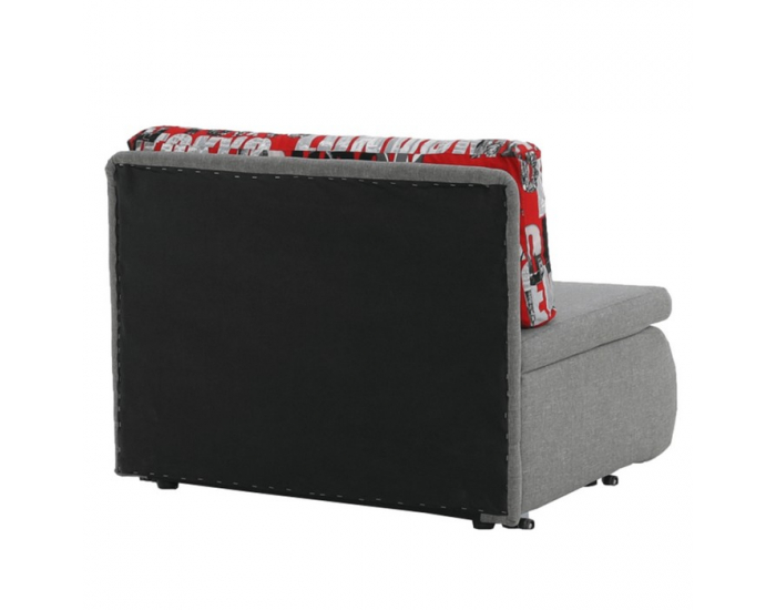 Rozkladacie kreslo s úložným priestorom Keny New - sivá / vzor (Tokyo red)