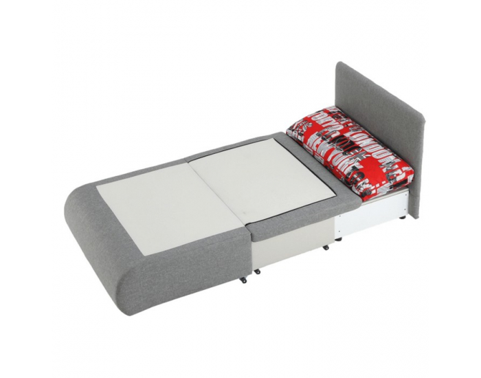 Rozkladacie kreslo s úložným priestorom Keny New - sivá / vzor (Tokyo red)