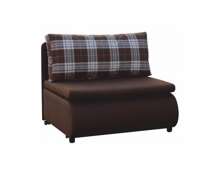 Rozkladacie kreslo s úložným priestorom Keny - hnedá / vzor