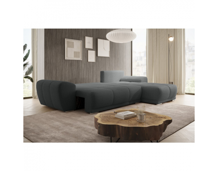 Rohová sedačka s rozkladom Kerim Roh L/P - tmavosivá